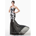 Grace Karin preto strapless China atacado vestido de formatura CL6257